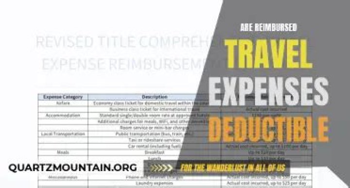 Are reimbursed travel expenses deductible?