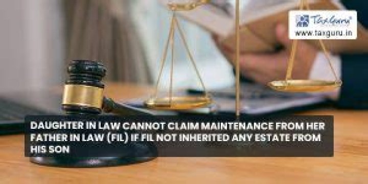 Can a daughter in law claim maintenance from father in law?