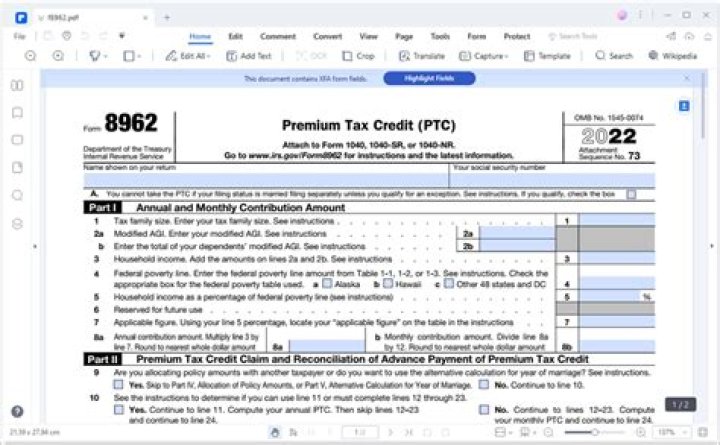 Can a Form 8962 be combined with Form 1095-A?