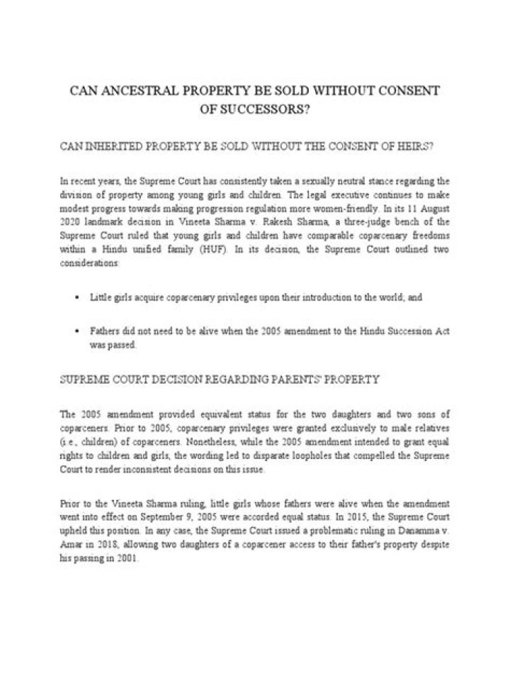 Can a gifted property be sold without the consent of the donor?