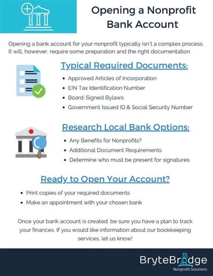 Can a non profit open a bank account?