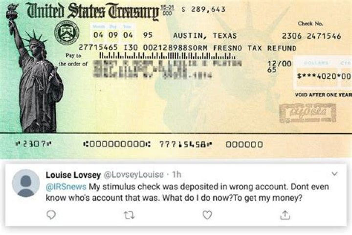 Can a stimulus check be deposited into the wrong account?