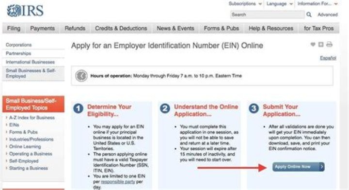 Can a third party apply for an EIN online?