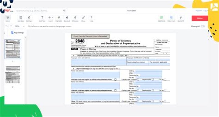 Can Form 2848 be signed electronically?