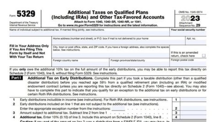 Can Form 5329 be filed by itself?