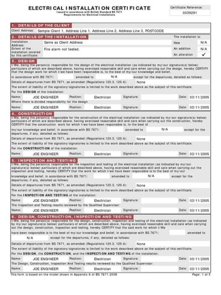 Can I get a copy of an electrical installation certificate?