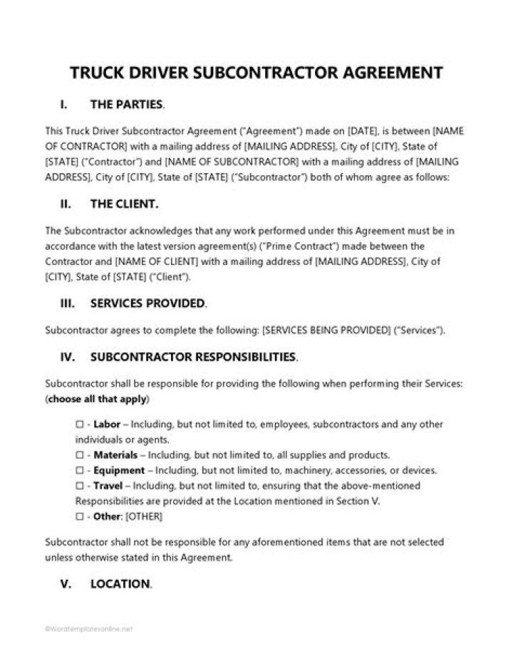 Can subcontractors use company vehicles?