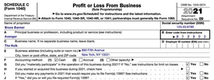 Can you have a Schedule C with no income?