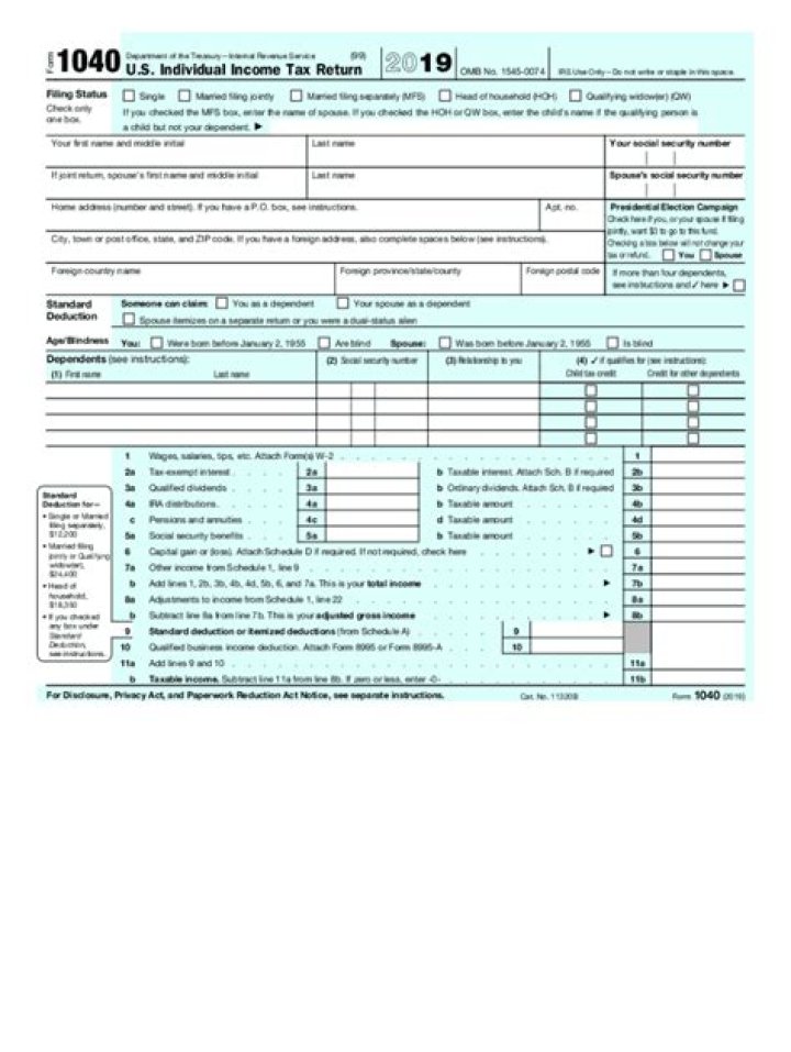 Do you have to use Form 1040 for 2019?
