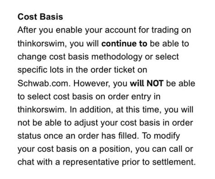 Does Schwab report cost basis to IRS?