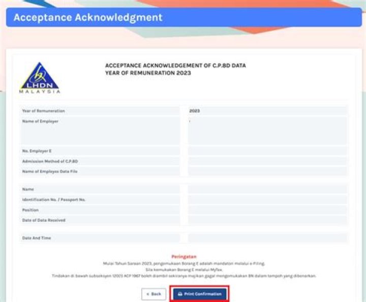 How can I check my e filing Acknowledgement number?