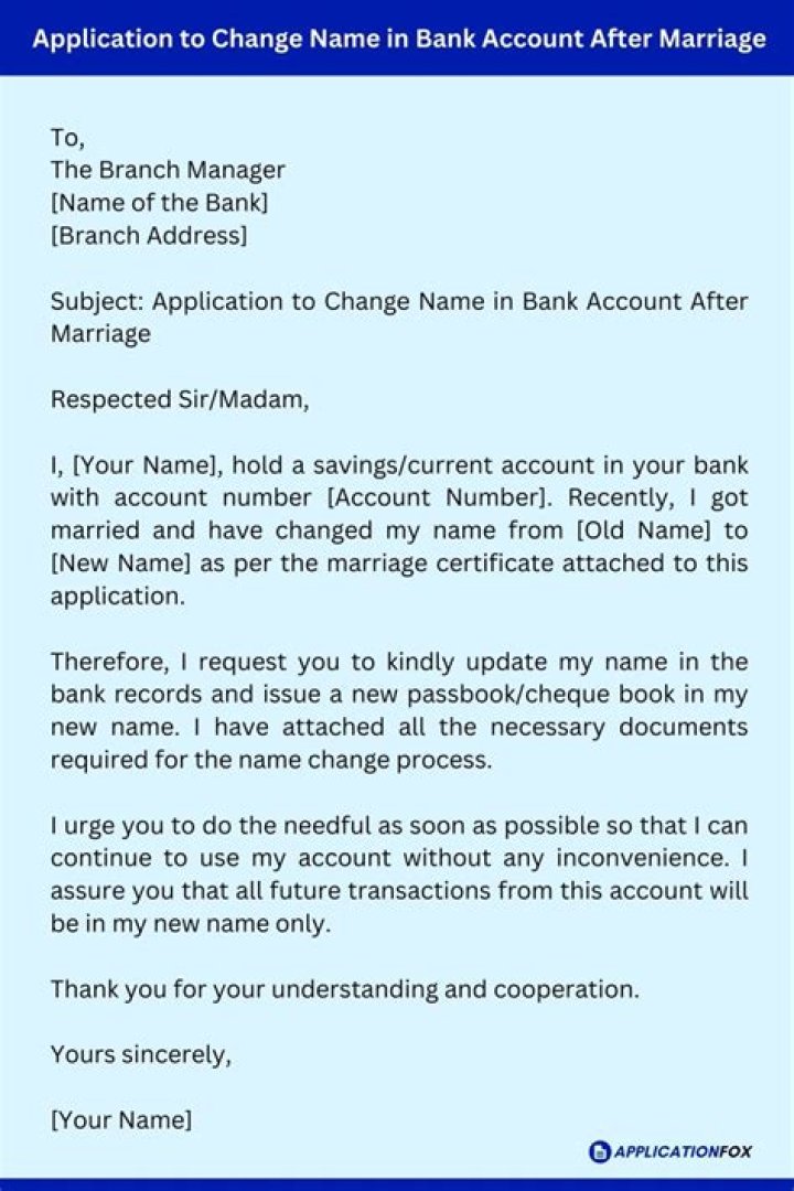 How do I change my bank account after marriage?