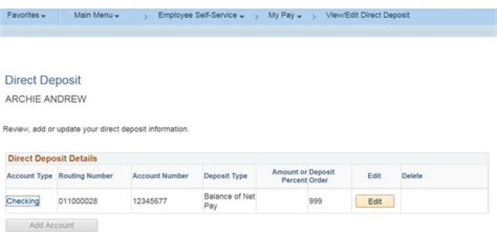 How do I change my direct deposit account?