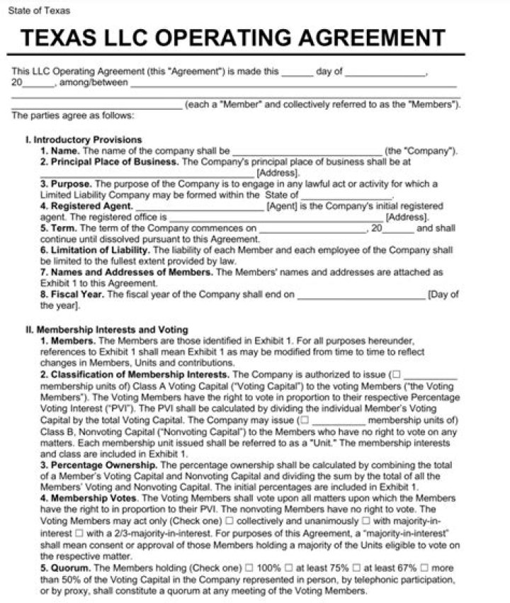 How do I change the percentage of ownership in an LLC in Texas?
