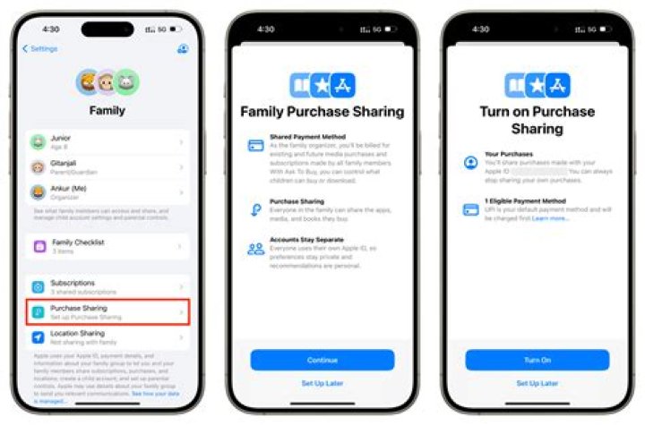 How do I not share app purchases with family?