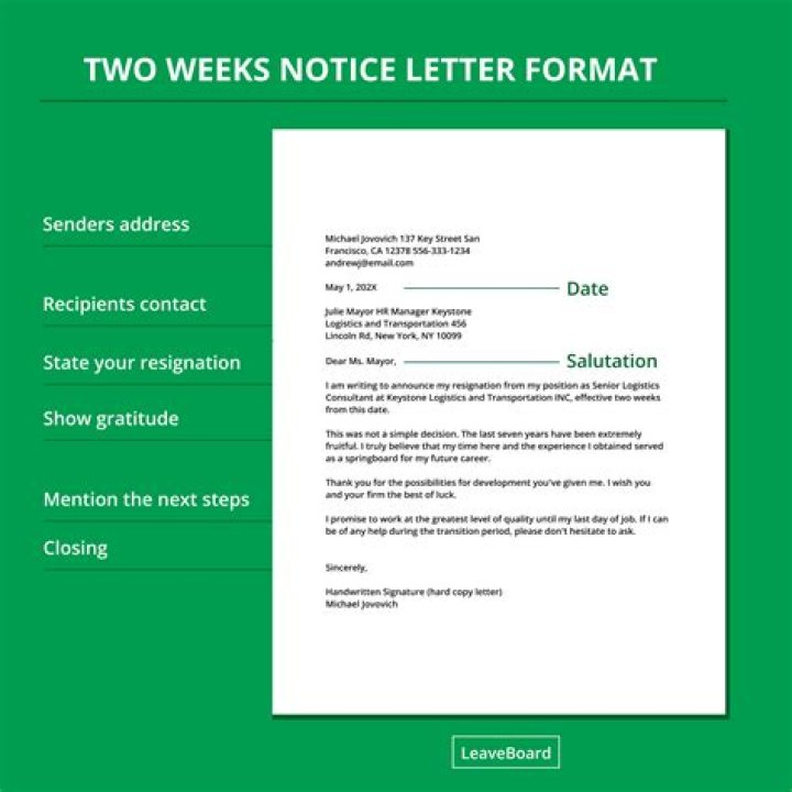 How do I put in my two weeks after starting a new job?