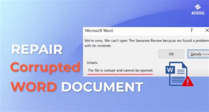 How do I recover a corrupted Word document 2019?
