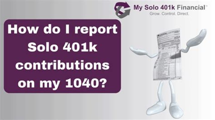 How do I report an employer contribution to a Solo 401k?