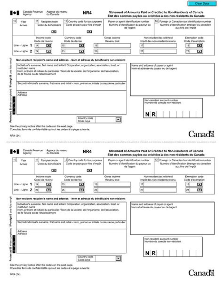 How do I report income from Canadian Form NR4?