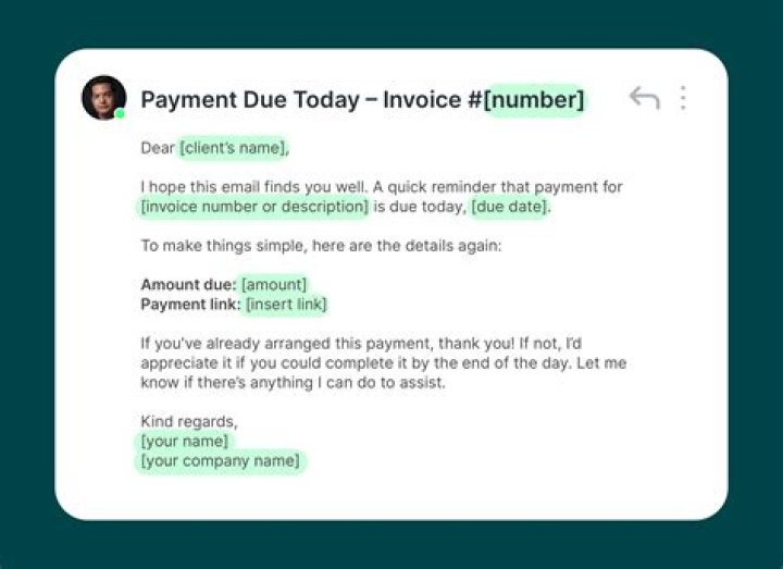 How do I respond to a payment reminder email?