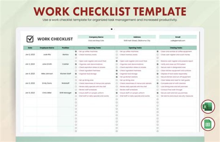 How do you create a checklist in the workplace?