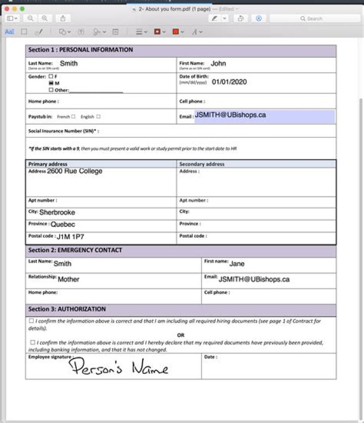 How do you fill out something electronically?
