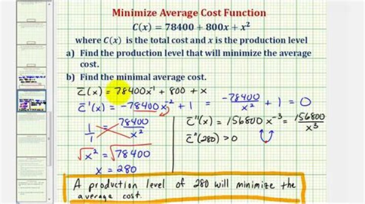 How do you find production level that will minimize the average cost?