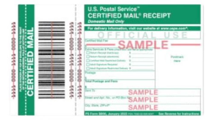 How do you prove what was sent in certified mail?