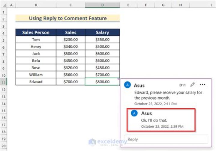 How do you reply to a comment?