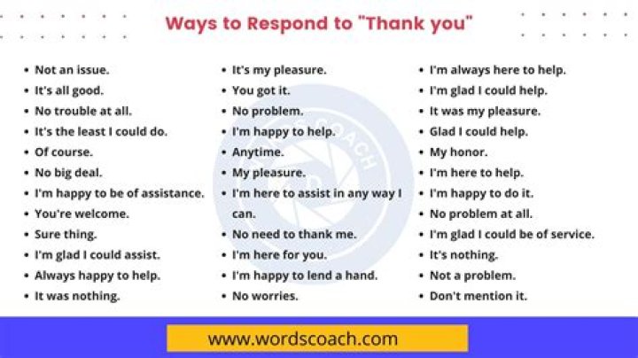 How do you respond to good thank you?