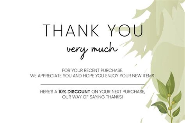 How do you say thank you for purchasing?