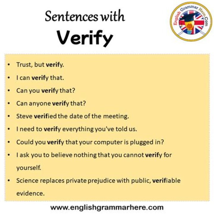 How do you use the word verify in a sentence?