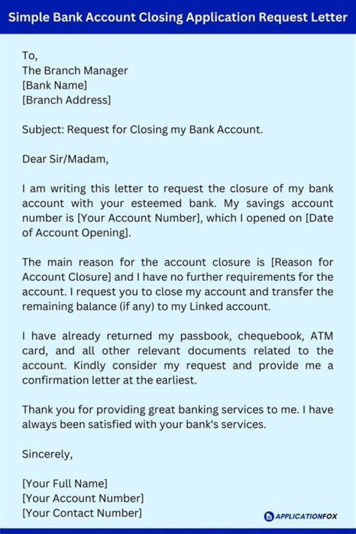How do you write a letter requesting to close an account?