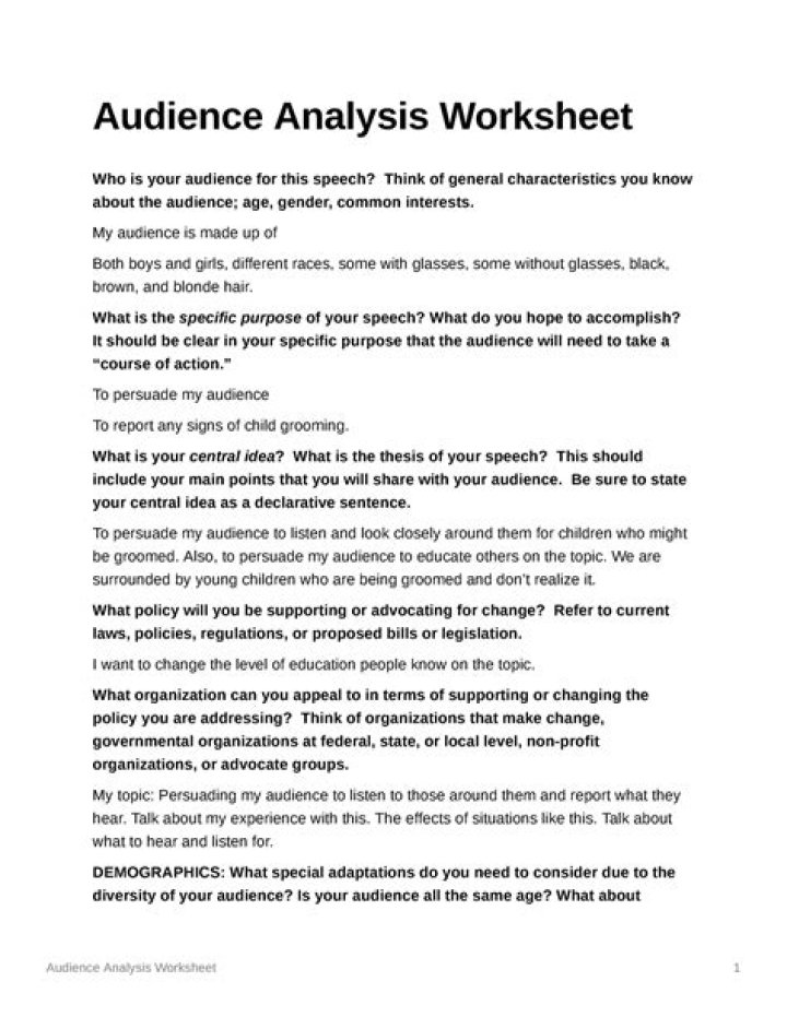 How do you write an audience analysis paper?