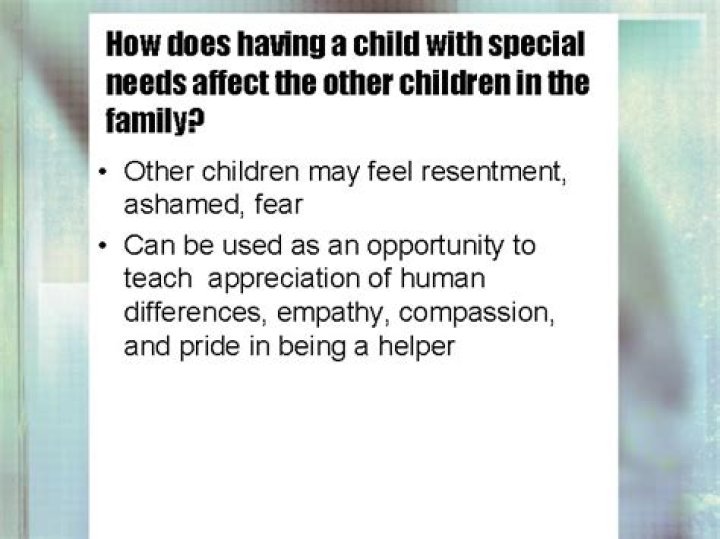 How does having a special needs child affect a family?