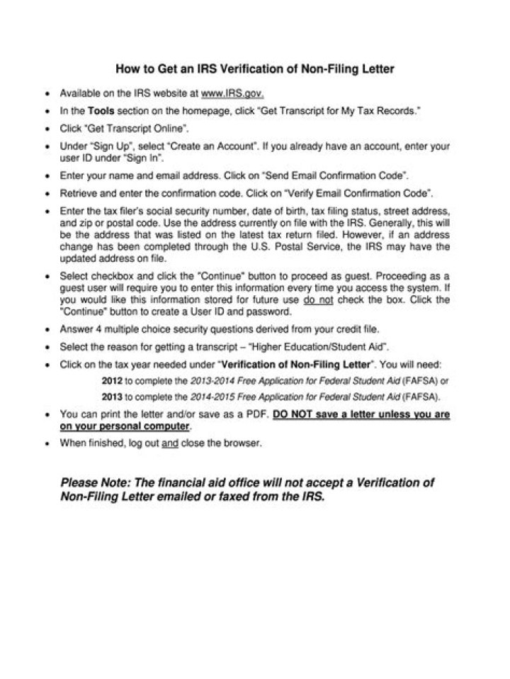 How long does it take to get a non-filing letter?