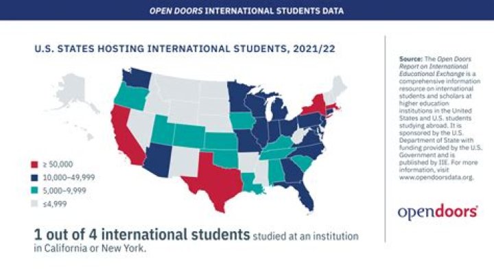 How many foreign students study in USA?