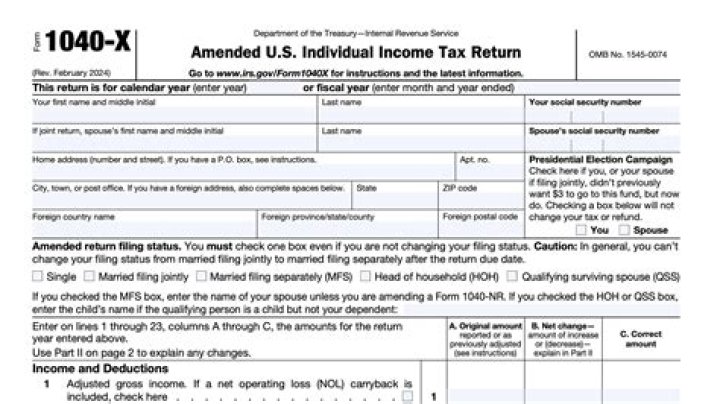 How to send Form 1040X to the IRS?
