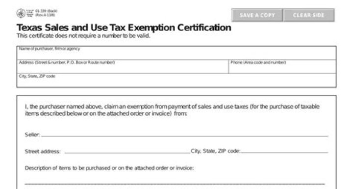 Is a resale certificate required in Texas?