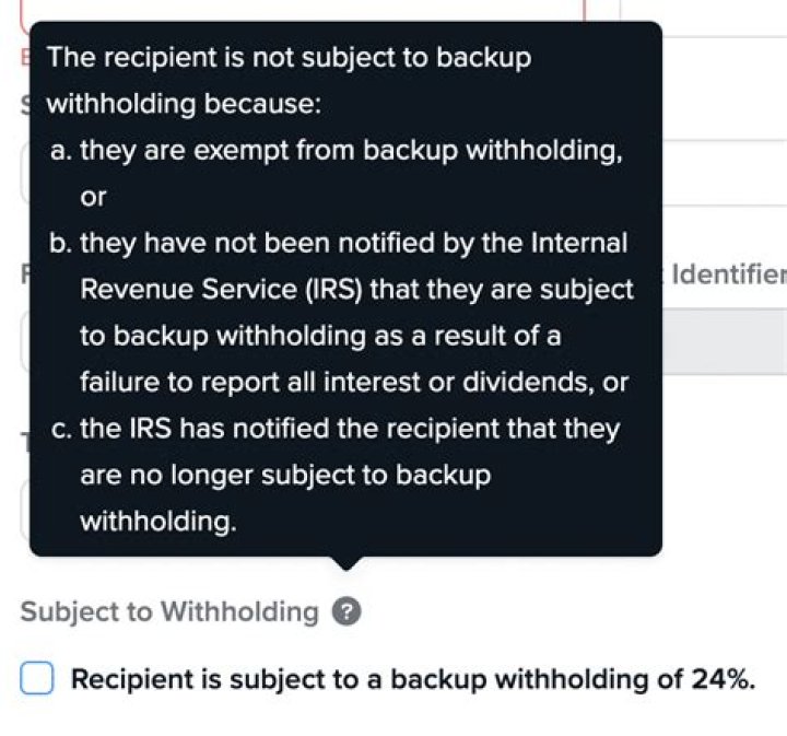 Is everyone subject to backup withholding?