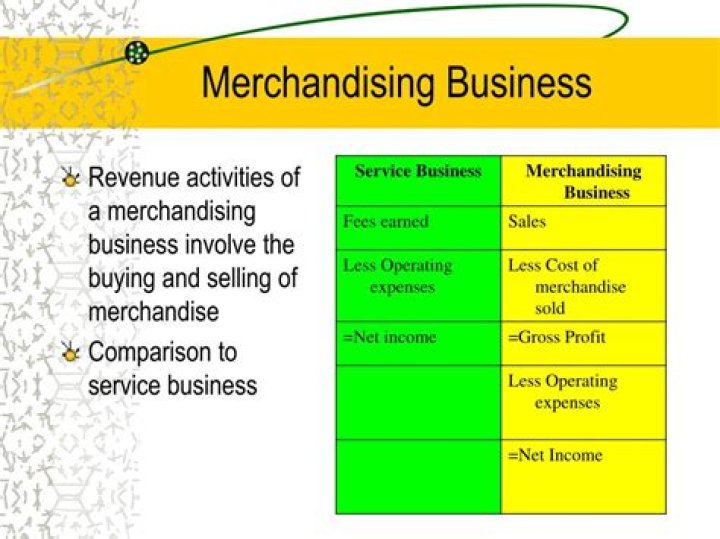 What accounts are used in a merchandising business?