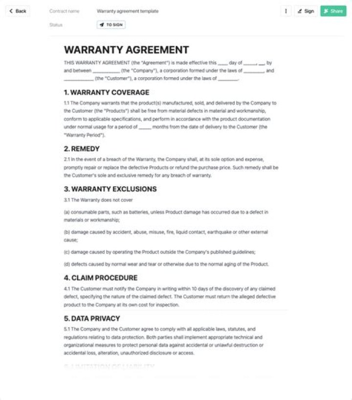 What are the conditions for the recognition of a warranty?