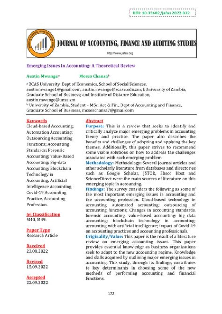 What are the emerging issues in accounting?