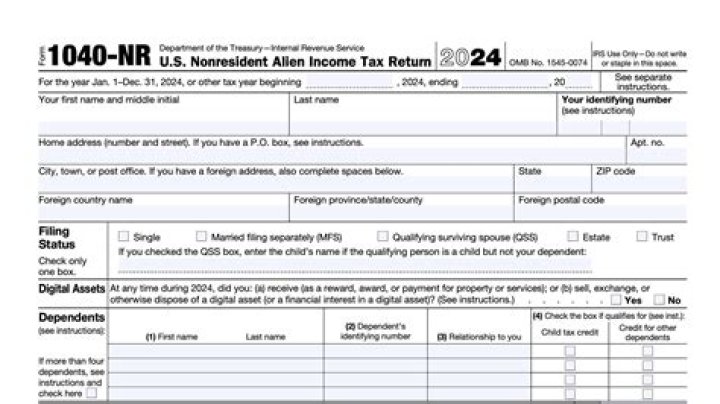 What are the instructions for Form 1040 Nr?
