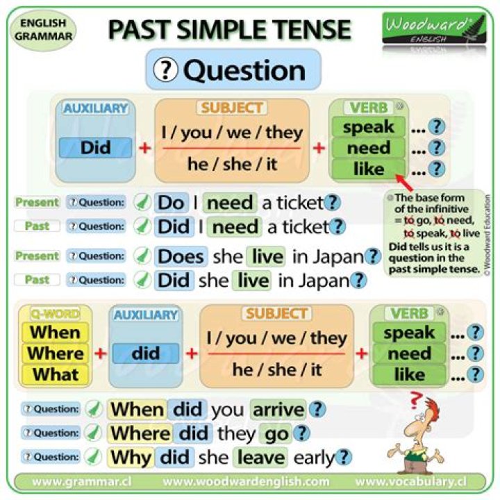 What are the questions in the simple past?