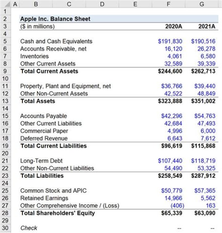 What are the terms in balance sheet?