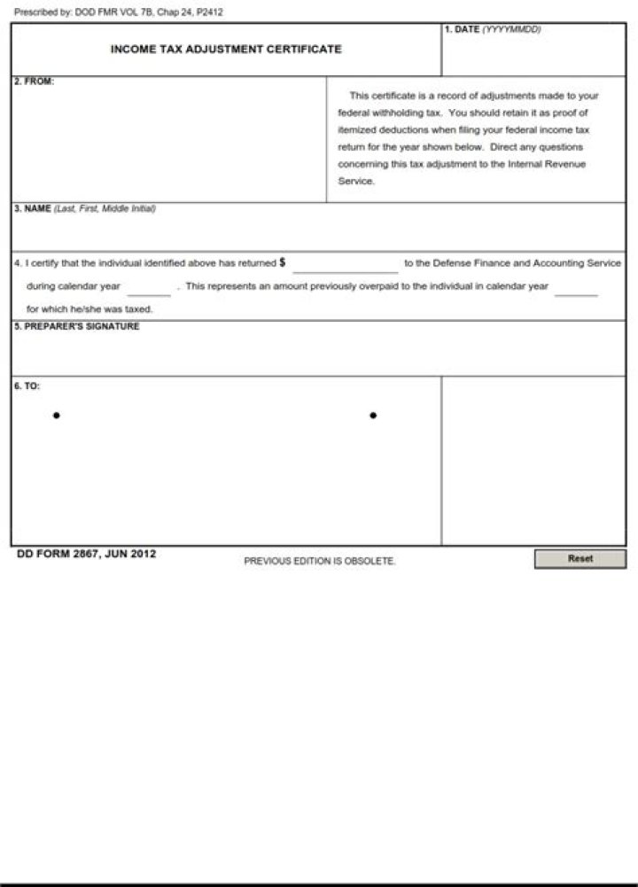 What do I do with a certificate for income tax adjustment?