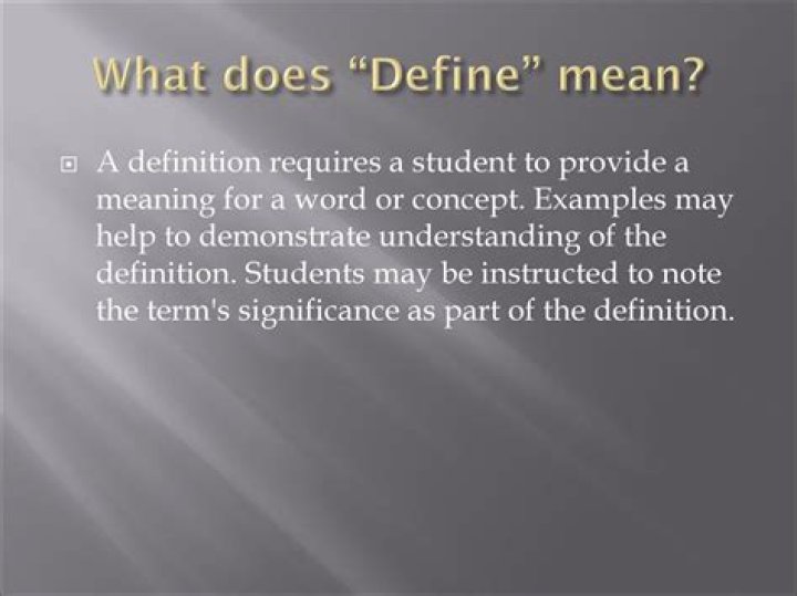 What does defining mean?