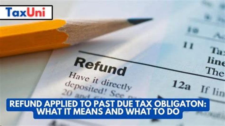 What does it mean if your refund has been applied to a past due tax obligation?