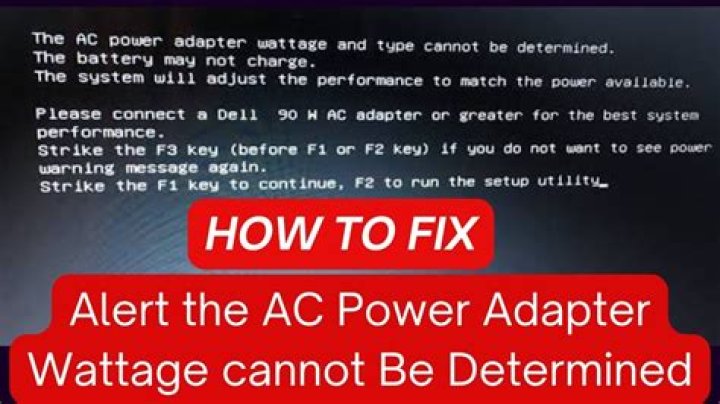 What does it mean when the AC power adapter wattage Cannot be determined?